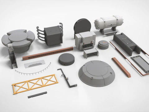 Sci-Fi architecture Elements collection 33 3D Model