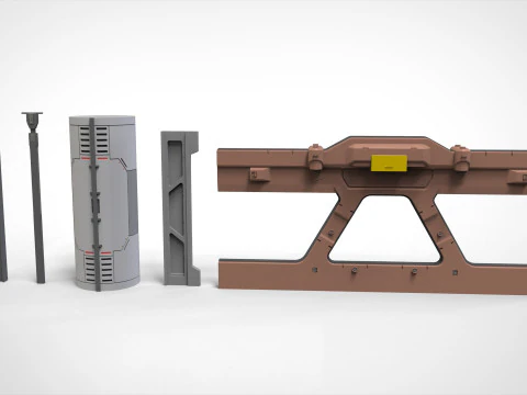 Sci-Fi architecture Elements collection 33 3D Model