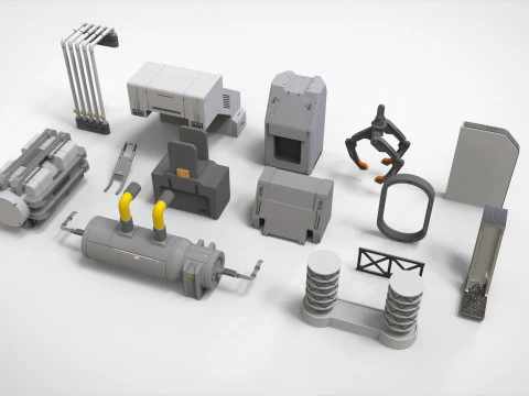 Sci-Fi architecture Elements collection 33 3D Model