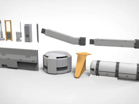 Sci-Fi architecture Elements collection 33 3D Model