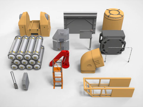 Sci-Fi architecture Elements collection 33 3D Model