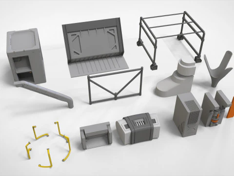 Sci-Fi architecture Elements collection 33 3D Model