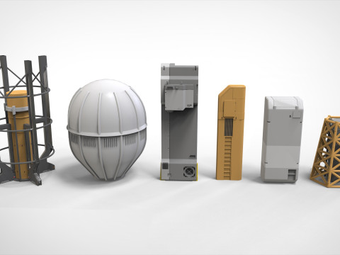 Sci-Fi architecture Elements collection 33 3D-Modell