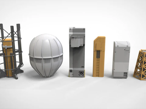 Sci-Fi architecture Elements collection 33 3D Model