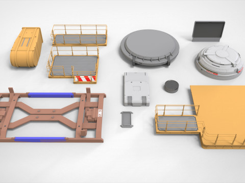 Sci-Fi architecture Elements collection 33 3D-Modell