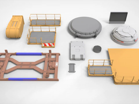 Sci-Fi architecture Elements collection 33 3D Model