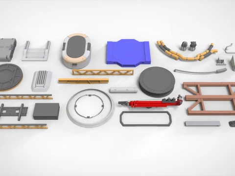 Sci-Fi architecture Elements collection 33 3D Model