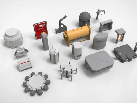 Sci-Fi architecture Elements collection 33 3D Model