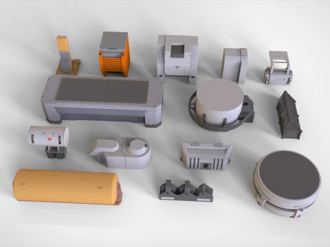 Sci-Fi architecture Elements collection 33 3D Model