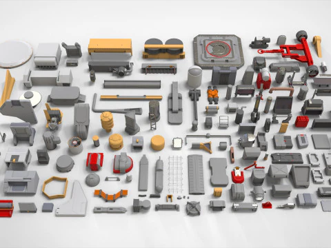 Sci-Fi architecture Elements collection 33 3D Model