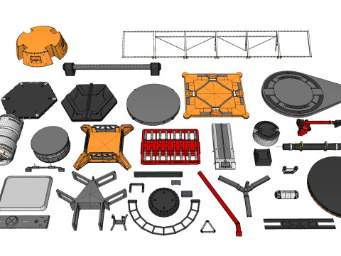 Sci-Fi architecture Elements collection 33 3D Model
