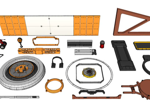Sci-Fi architecture Elements collection 33 3D Model