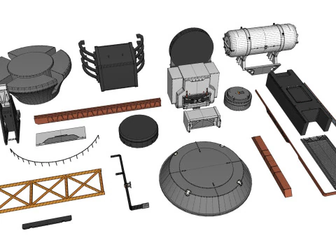 Sci-Fi architecture Elements collection 33 3D Model