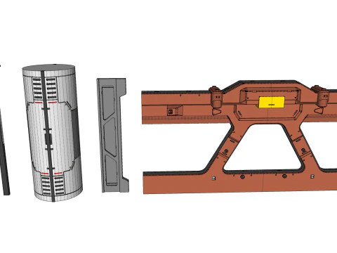 Sci-Fi architecture Elements collection 33 3D Model