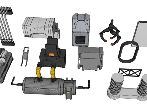 Sci-Fi architecture Elements collection 33 3D Model