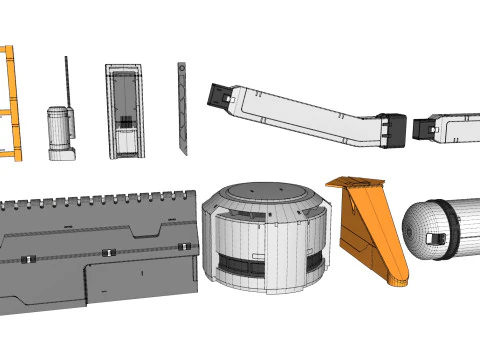 Sci-Fi architecture Elements collection 33 3D Model