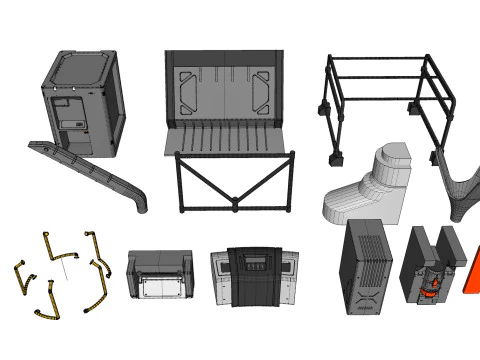 Sci-Fi architecture Elements collection 33 3D Model