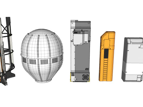 Sci-Fi architecture Elements collection 33 3D Model