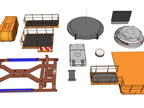 Sci-Fi architecture Elements collection 33 3D Model
