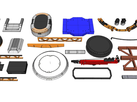 Sci-Fi architecture Elements collection 33 3D Model