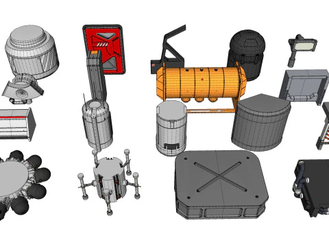 Sci-Fi architecture Elements collection 33 3D Model