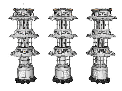 Sci-fi Architecture kitbash 48 Modelo 3D