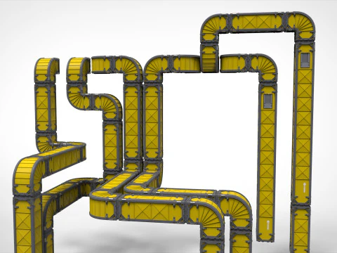 विज्ञान-फाई वेंटिलेशन सिस्टम 3D मॉडल