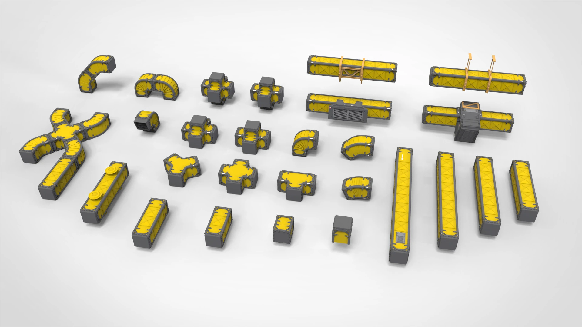 विज्ञान-फाई वेंटिलेशन सिस्टम 3D मॉडल .c4d .max .obj .3ds .fbx .stl .blend 