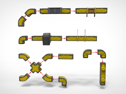 Sci-Fi ventilation system 3D Model
