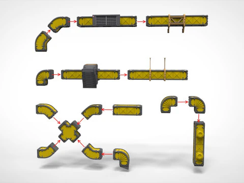 विज्ञान-फाई वेंटिलेशन सिस्टम 3D मॉडल