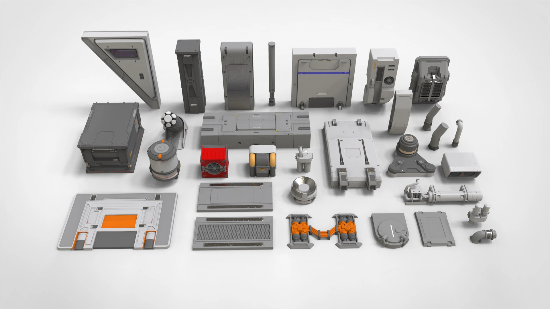 Kitbash o architekturze science-fiction 49 Model 3D .c4d .max .obj .3ds .fbx .stl .blend 