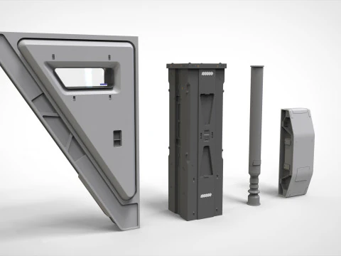 Kitbash o architekturze science-fiction 49 Model 3D