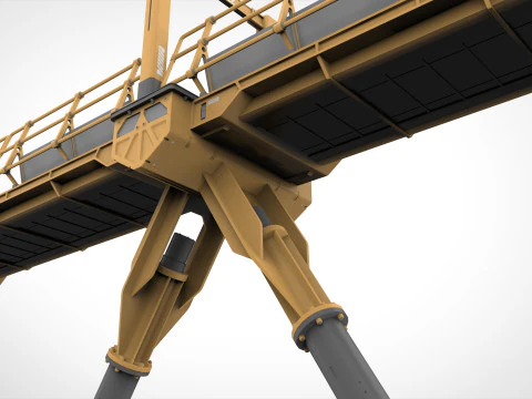 Ponte pedonal de fic&ccedil;&atilde;o cient&iacute;fica 3 Modelo 3D