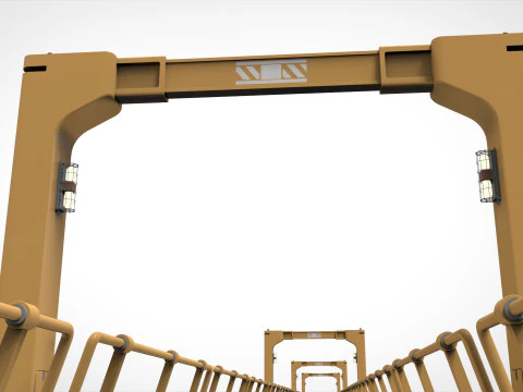 Ponte pedonal de fic&ccedil;&atilde;o cient&iacute;fica 3 Modelo 3D