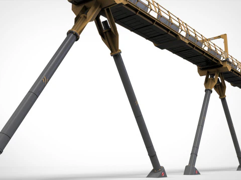 Ponte pedonal de fic&ccedil;&atilde;o cient&iacute;fica 3 Modelo 3D