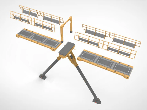 Ponte pedonal de fic&ccedil;&atilde;o cient&iacute;fica 3 Modelo 3D