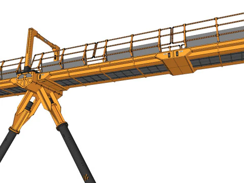 Ponte pedonal de fic&ccedil;&atilde;o cient&iacute;fica 3 Modelo 3D
