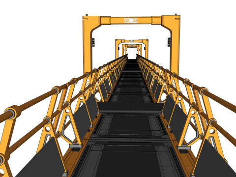 Ponte pedonal de fic&ccedil;&atilde;o cient&iacute;fica 3 Modelo 3D