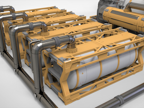 Sci-fi storage tank 4 3D Model