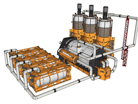 Sci-fi storage tank 4 3D Model