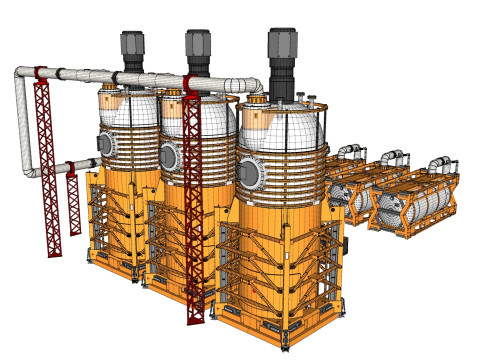 Sci-fi storage tank 4 3D Model