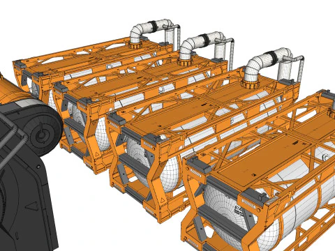 Научно-фантастический резервуар 4 3D Модель