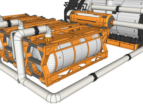 Научно-фантастический резервуар 4 3D Модель
