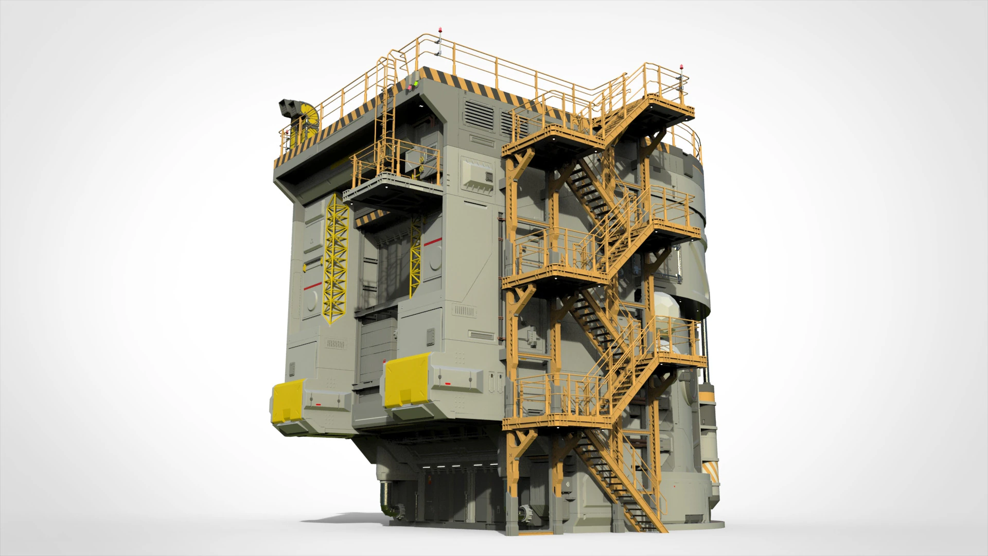 Sci-fi architecture 12 3D Model .c4d .max .obj .3ds .fbx .stl .blend