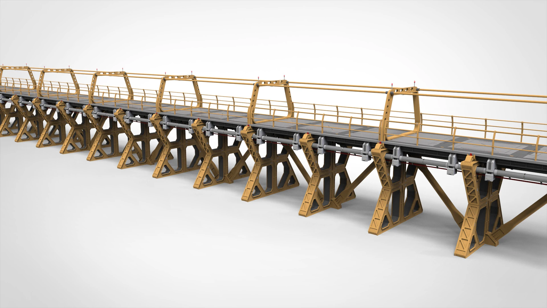 Sci-fi bridge 4 3D Model .c4d .max .obj .3ds .fbx .stl .blend 