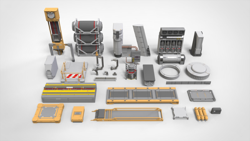 Sci-fi Architecture kitbash 51 3D Model .c4d .max .obj .3ds .fbx .stl .blend 