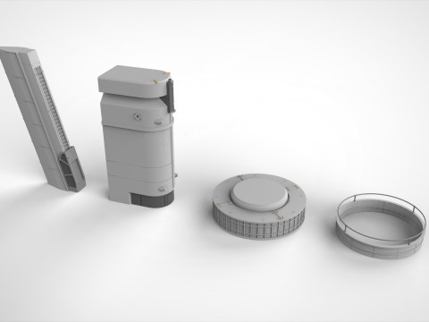 Sci-fi Architecture kitbash 51 3D Model