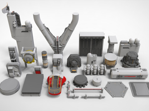 Sci-fi Architecture kitbash 50 3D Model