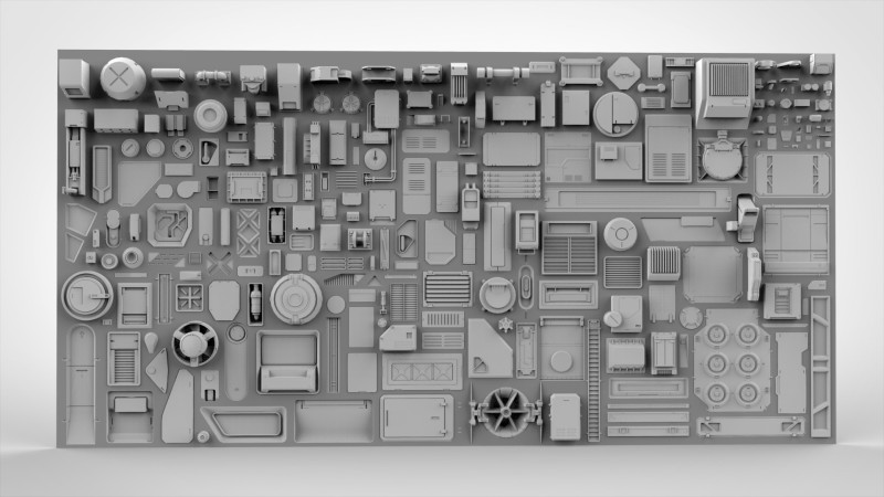 Sci fi trim sheets 4 3D Модель .c4d .max .obj .3ds .fbx .stl .blend 