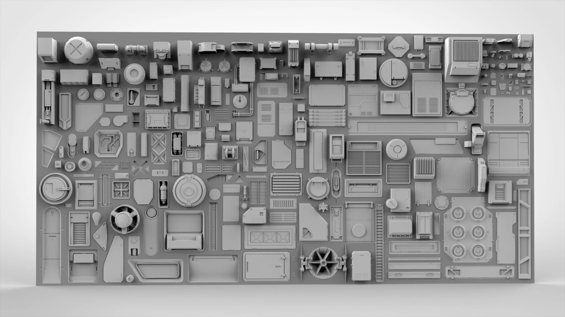 Sci fi trim sheets 4 3D Model .c4d .max .obj .3ds .fbx .stl .blend 